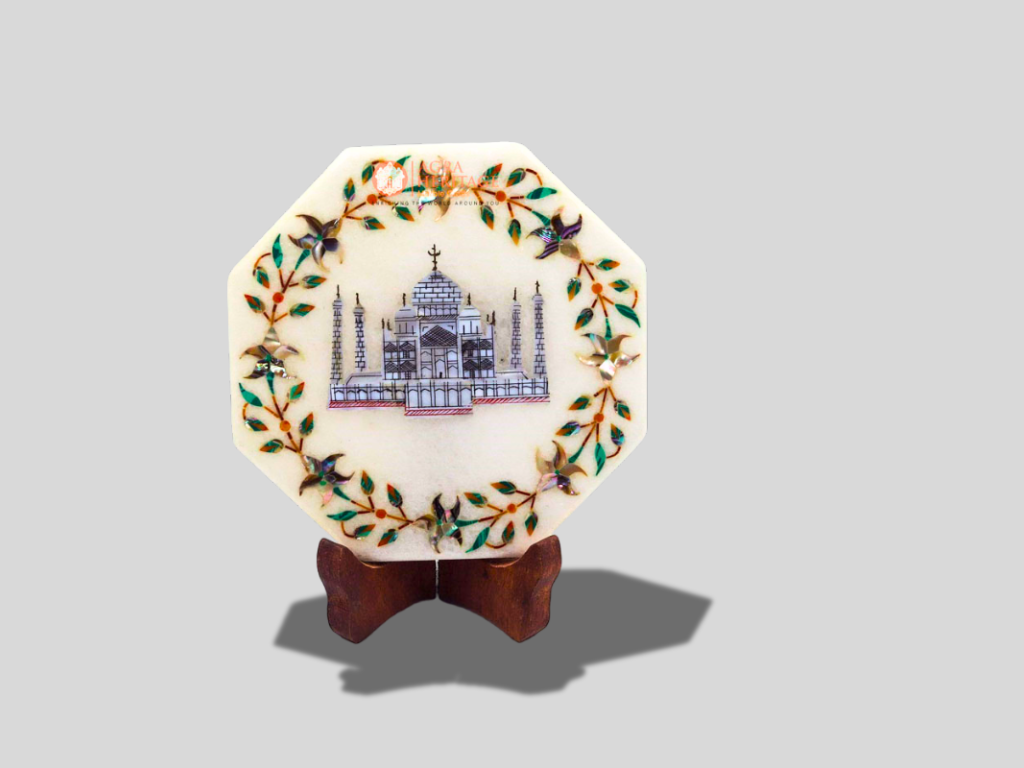 Pietradura Home Decorative Wall Tile Indian Tajmahal Design MOP Inlaid